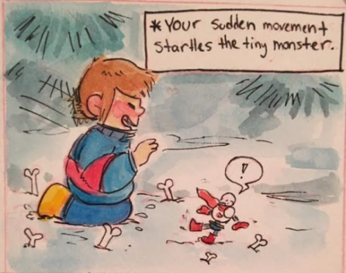 Tiny Pap Meets “giant” Frisk! :) For Friday’s Fluff! 