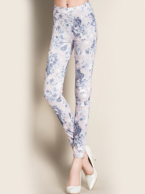 lovelyanifashion:Women Casual Floral Print Slim Elastic PantsFlash Deal up to 60% off!   Discount co
