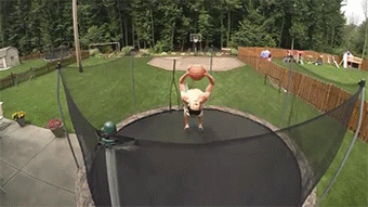 sizvideos:    Two flips, two basketballs, one incredible trick shotVideo