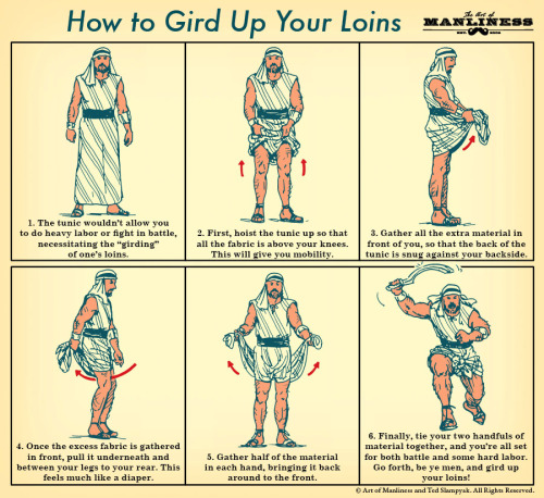 superlinguo: nevver: How to Gird Up Your Loins: An Illustrated Guide A pictorial guide to girding lo