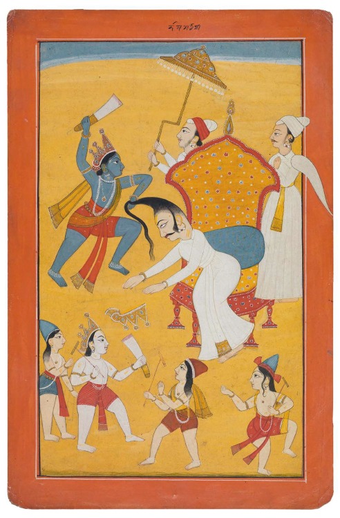 Krishna killing Kamsa
