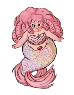 sakuramochipanda:  thumbcramps:  someone requested me to draw a rose mermaid at my stream so i mean… of course i did  Rose Mermaid!! What a cutie! I love how she colors her pieces. 