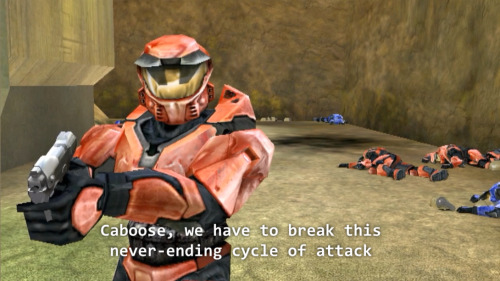 j-jocosplay:Remember when Sarge explained the plot of Season 12 of Red vs Blue back in Season 3?