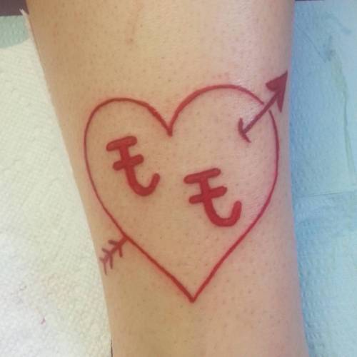 Thanks for coming in! Momo faeva. #tattoo #ink #arcaneink #rubyred #teamdeathless #apprentice #apprenticetattoo #heart #arrow #hiragana #ravenseyeink #chelsea  (at Raven’s Eye Ink)