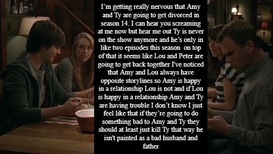 What Season Do Ty And Amy Get Divorced Heartland Confessions — “I’m getting really nervous that Amy and Ty are...