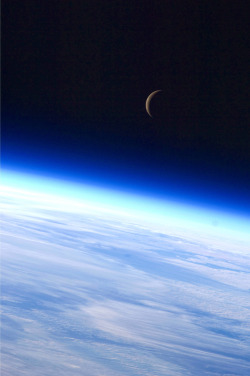 just&ndash;space:  Earth and Moon by Expedition 24 crew member   js