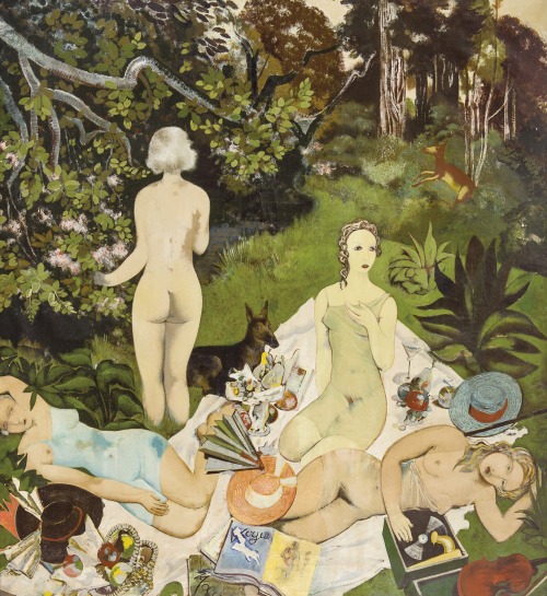 amare-habeo:Floris Jespers (Belgian, 1889-1965) Nude women in the forest (Lunch on the Grass) (Nus d