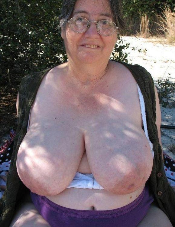 This older lady has a delightful set of breasts and looks like she would just love