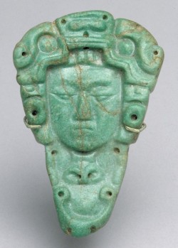 tlatollotl:  Head jadeite pendant Maya heartland. 6th to 9th century AD The Met 