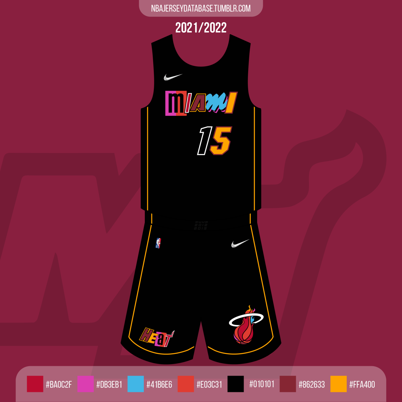 NBA Jersey Database, Miami Heat City Jersey 2021-2022