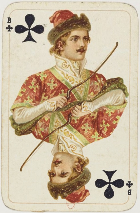 Jeu de cartes russes dit &ldquo;de la chasse&rdquo; au portrait français de fantaisie à deux têtes.E