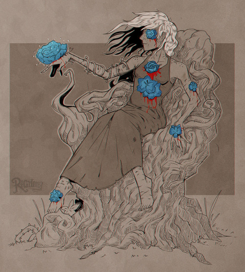 Inktober #01: Maiden of FlowersThe Flower Maiden grows flowers from her body, nourished to blooming 