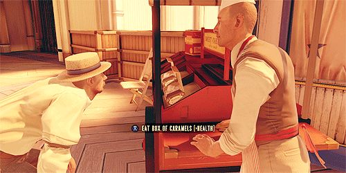 bookerdewittdoingthings:  Booker DeWitt eats candy that isn’t his 