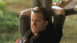 tiedupinthecloset:  Robert Kazinsky tied up in True Blood. I understand the disappointment that may come from this because he isn’t gagged, but I love that he’s tied in such an awkward and vulnerable position. A gag would have been the icing to an