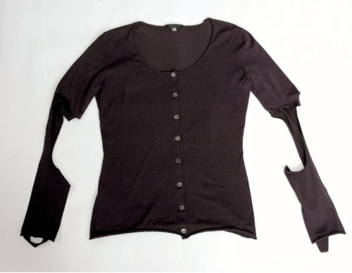 lacollectionneuse:  cardigan with forearm cut-outs • helmut langUS 跾.00 BIN