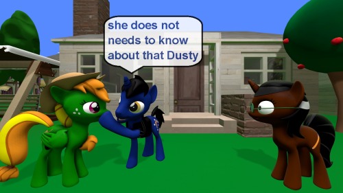 ask-the-out-buck-pony:(True Blue) Come on Dusty I expect a hoof lick from Jazz how old are you again?(Dusty Notes) Bluey growing old is mandatory growing up is optional Asked by ask-soad-and-pawz-gangX3!