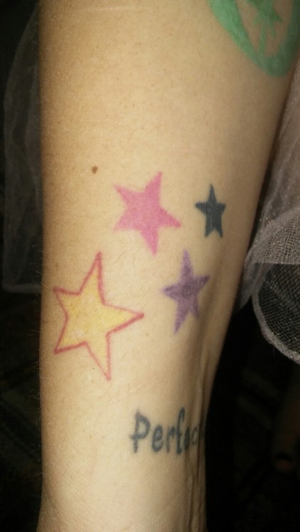 anakininwonderland:OKAY!!! So crappy pictures but here weee gooooo here are some of my tattoos. My E