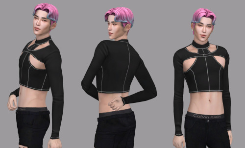 * My, Oh, my! - base game compatible male crop top, all LOD’s, all maps, 15 swatches, from teen to e