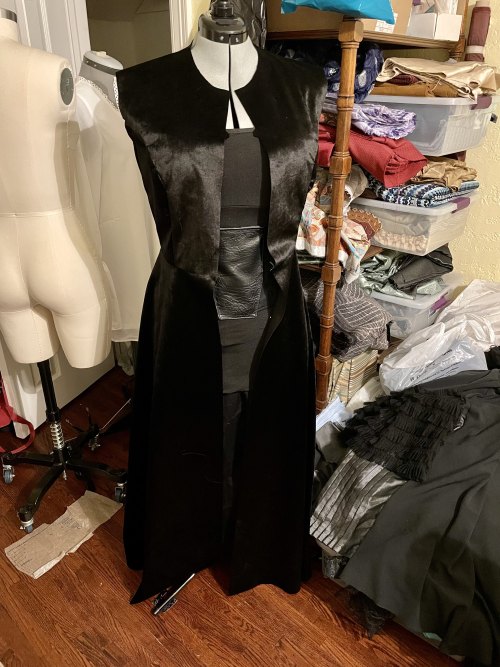 Did we make a velvet coat for Gaia? Well we sure started one!