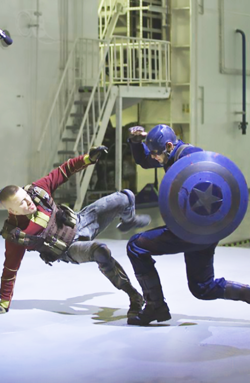 master-of-duct-tape: Chris Evans and Georges St-Pierre filming Captain America:The Winter Soldier&nb