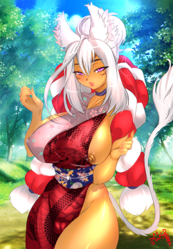 lovelydagger: Here’s Shizue in some fun clothing, always seeking warmer climates!   https://www.patreon.com/posts/15062338 for HQ ^///^!   Thank chu for my supporters ;//;♥  &lt; |D’‘‘‘‘