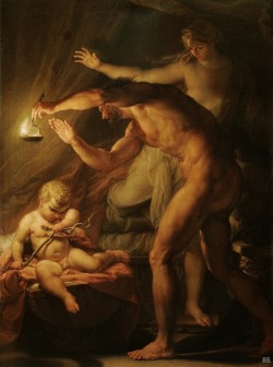 The infant Hercules strangling serpents in