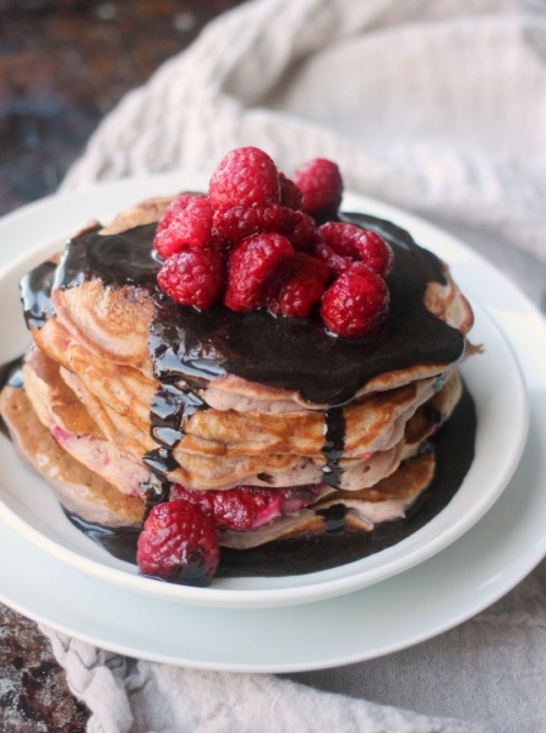 fullcravings:  Raspberry Pancakes with Chocolate porn pictures
