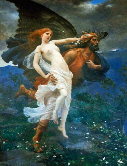 diaryofalandlockedmermaid: The Flight of Boreas with Oreithyia, by Charles William Mitchell