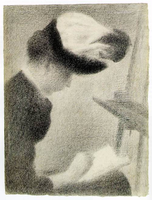 Woman Seated by an Easel, 1888, Georges SeuratMedium: crayon,paper