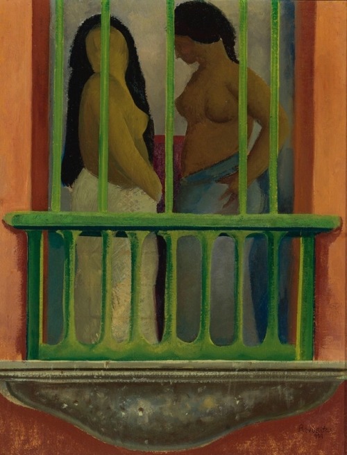 terminusantequem: Fermín Revueltas (Mexican, 1902-1935), Mujeres En El Balcón, 1929. O