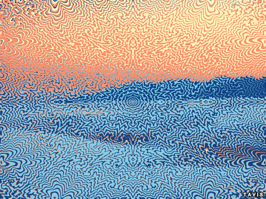 billtavis: White Sands at dusk, 4 color halftone of a photo I took last summer on