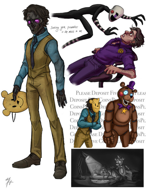 Some of my latest sketches for fnaf.Five Nights at Freddy’s sketch sheet #3- meldrix