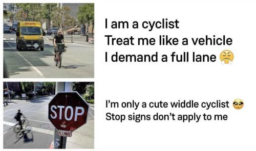 uncle-cazador: utah-mountain-drifter: medic981: omghotmemes:Sounds like them cyclists  Their hubris 