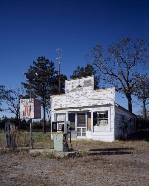 abandonedandawesome: Old, abandoned gas station in North Carolina, ca., 1993 by Carol M. Highsmith. 