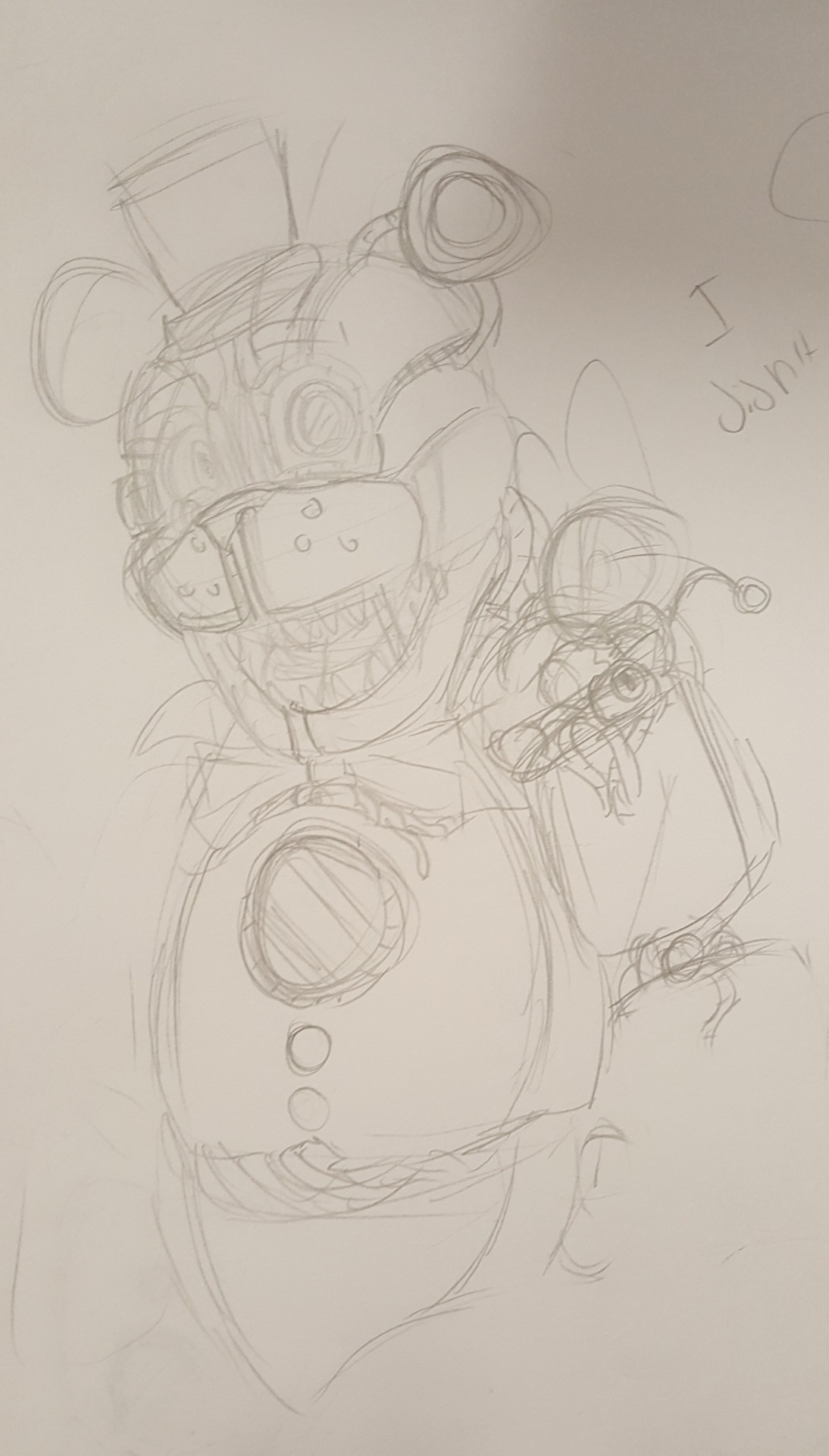 My traditional fan art drawing of Molten Freddy from Freddy