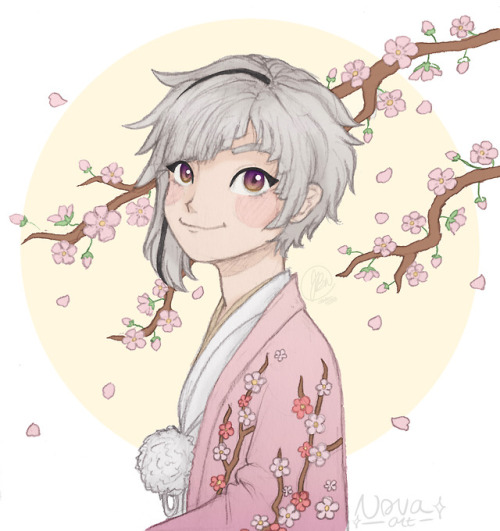 nyxique: a little sushi boy underneath the cherry blossoms~