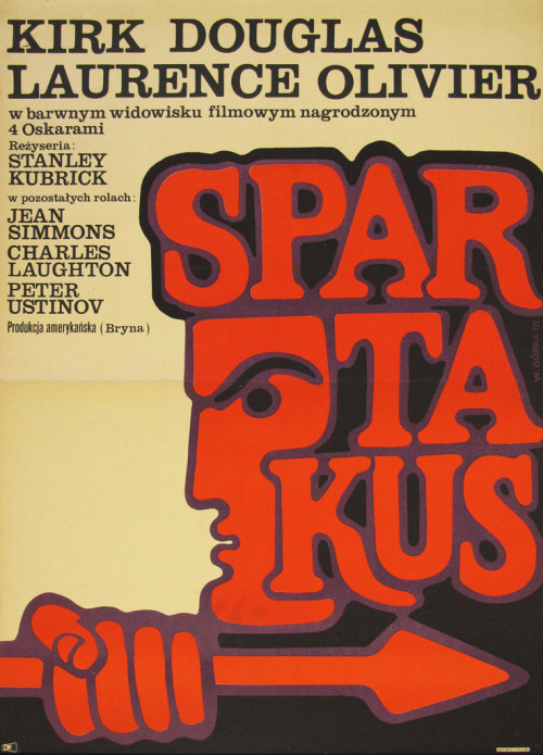 Wiktor Gorka, poster for Stanley Kubrick’s Spartacus, 1970. Via limitedruns