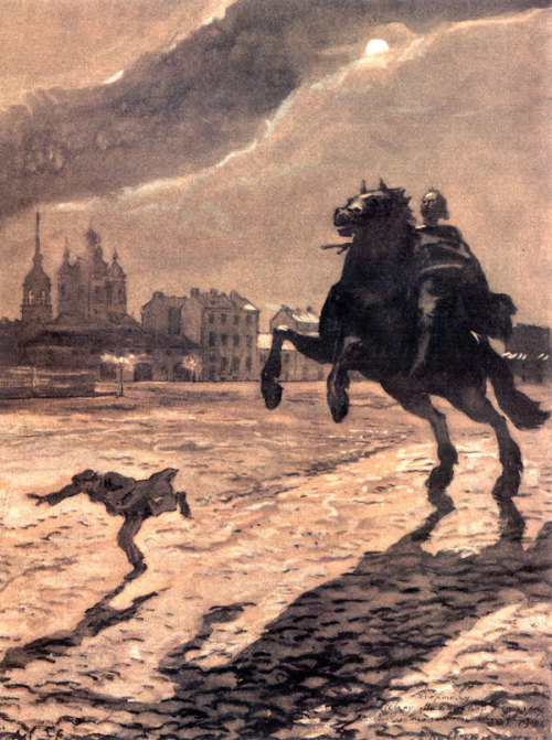 Bronze Horseman. Design for a cover to Pushkin&rsquo;s poem., 1905, Alexandre BenoisMedium: grap