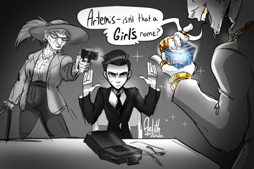 aelith-earfalas:Happy Pride Month, Have Canon quotes from The Artemis Fowl books with concept of Art