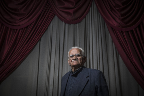 Portrait Adel Sharbati Abu Shaher, a social community judge and mediator in East Jerusalem, in his h