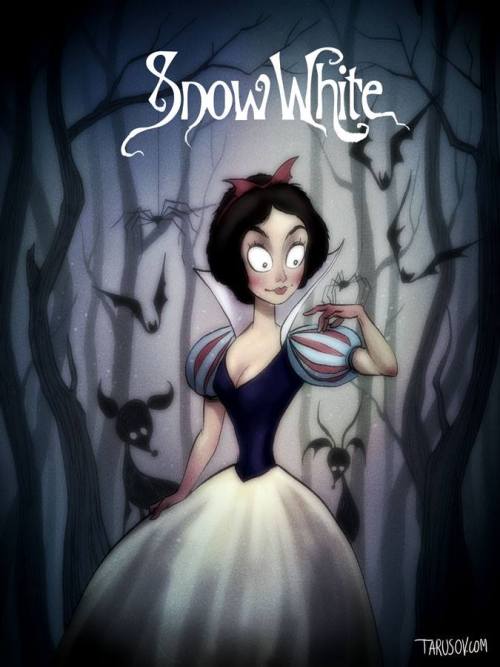 riptapparel:  The very talented Andrew Tarusov re-imagined classic Disney movies as if Tim Burton directed them. Source 
