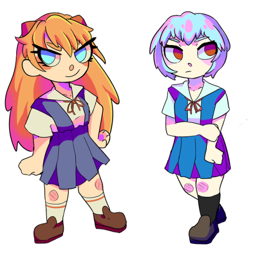 Chibi Asuka and Rei! <3 Which girl is best? For me Asuka, but let’s not forget Misato best mom.~I