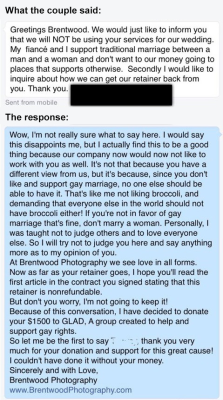 lgbtlaughs:  Homophobic bride fires gay-friendly