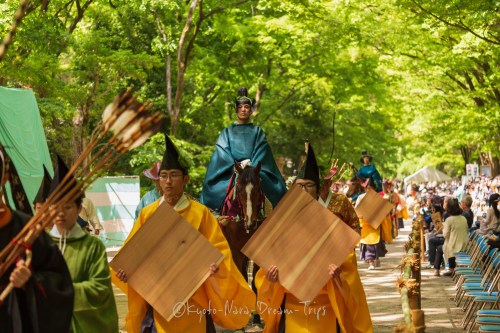 Various pictures of the participants of the annual “Yabusame Matsuri” at Shimogamo jinja in Kyoto Ci