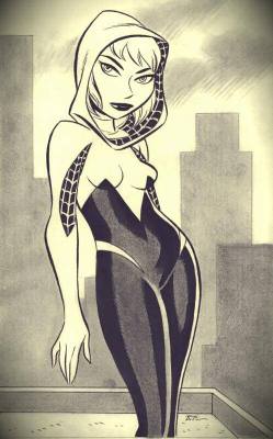 enscenic:  brianmichaelbendis:  Spider-Gwen by Bruce Timm  and another one for @hypno-sandwich 