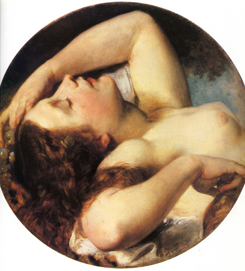 wasbella102:  Károly Brocky - Sleeping Bacchante (between 1850 and 1855) colourthysoul: 