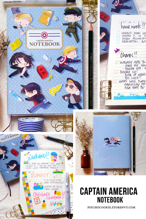 psychocookie:psychocookie:I am pleased to release a new product for PREORDER - Captain America Noteb