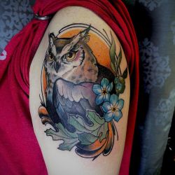 Owl for Ashley❤️ and Sarah . #neotraditionaltattoo #neotraditionalowl #owltattoo #forgetmenot  (at Broad Street Tattoo Parlour)
https://www.instagram.com/p/CJZnULxrFMa/?igshid=4c5lmvbb8yws