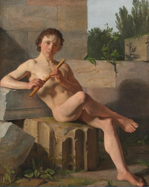 newloverofbeauty:  Constantin Hansen:  The Flute Player  (1826)