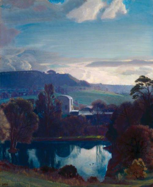 Charles March Gere (1869 - 1957) - The Mill Pool at Painswick. 1945. Oil on board.